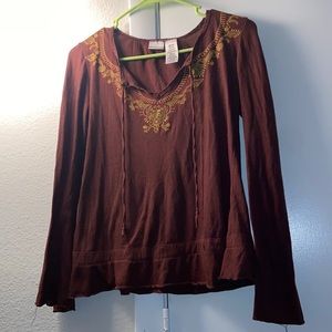 Dark Brown long sleeve blouse